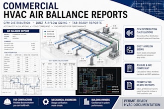 do air balance report and duct airflow sizing for hvac systems