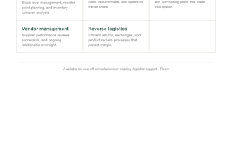be your expert logistics and supply chain consultant
