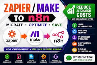 migrate zapier and make workflows to n8n and reduce costs