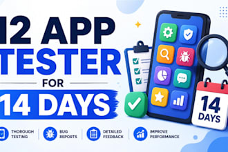 provide 12 testers 20 testers closed google play testing 12 app testers