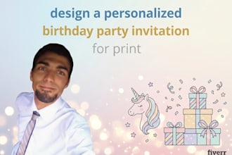 design a personalized birthday party invitation for print