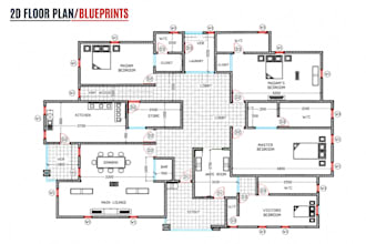 draw architectural 2d floor plan as your architect