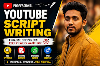 write engaging youtube scripts with SEO title, description and tags