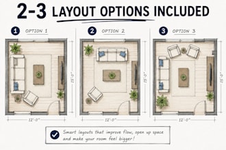 draw a professional 2d floor plan and technical layout for your property