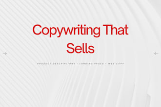 write compelling product descriptions and website copy