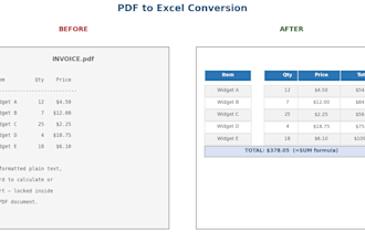 convert PDF to excel and format your data