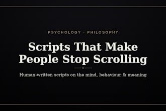 write a psychology or philosophy script that hooks viewers