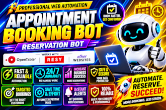 setup appointment bot booking bot resy bot reservation bot uk driving test bot