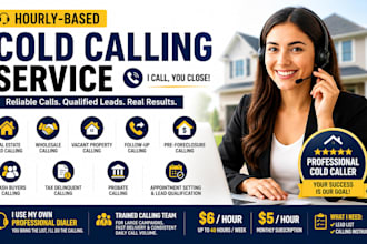 make USA and canada real estate wholesale cold calling, b2c cold calling