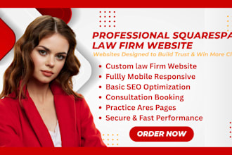 design squarespace law firm website for lawyers, attorneys litigation expert