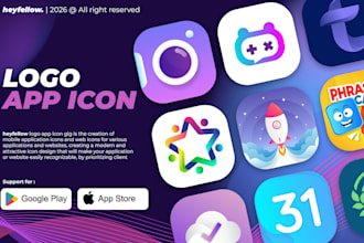 design modern logo app icon for ios, android apps or website startup