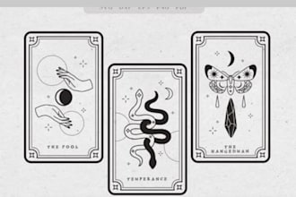 design printable tarot cards oracle deck for etsy spiritual shop