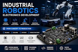 design embedded robotics pcb, arm cortex mcu, stm32 esp32 and rtos firmware