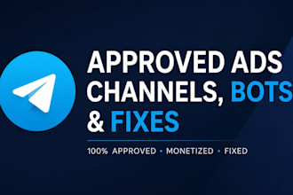 provide ad approved telegram bot and channel for telegram ads fix telegram ads