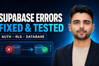 fix supabase auth, rls, database, and API errors