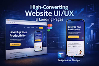 design responsive landing page UI UX, saas website, ecommerce, startup, figma