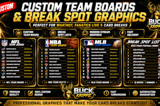 design custom team boards and break spot graphics for card