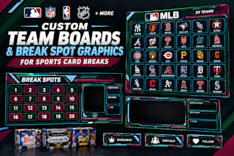 design custom team boards and break spot graphics for card