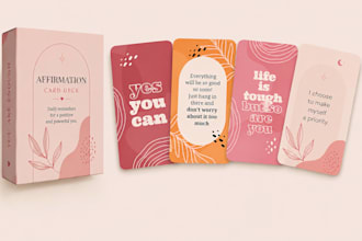 design custom card game, tarot, oracle, printable affirmation cards deck box
