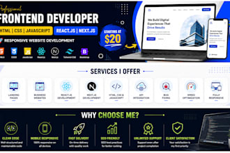 build a responsive reactjs or nextjs website,