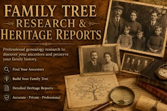 genealogy family tree research and heritage reports