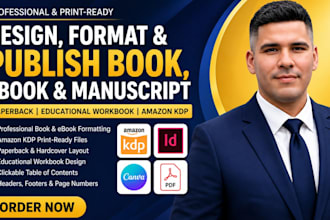 design,format book,ebook,manuscript,paperback educational workbook amazon KDP