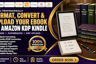 edit, format your book for amazon KDP, paperback and kindle ebook formatting