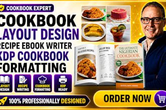 do cookbook layout design, recipe ebook cookbook writer, KDP cookbook formatting