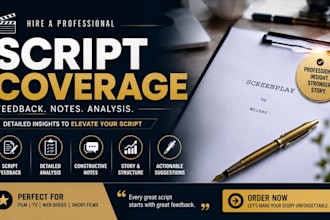 be your script editor, provide script coverage and feedback
