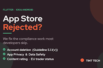 fix your flutter app store rejection with account deletion and data safety