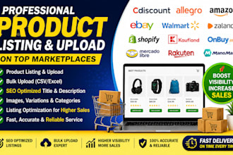 do product listing, product upload on cdiscount, allegro, ebay and amazon