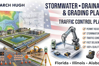stormwater, drainage and grading plan traffic control florida illinois alabama