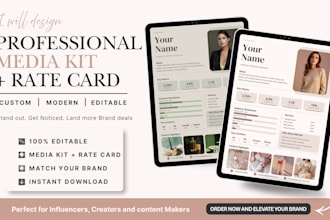design a professional media kit and rate card