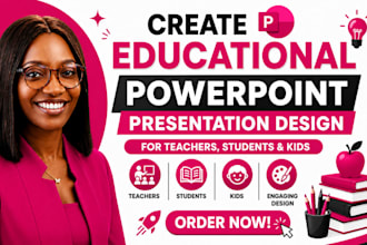create educational powerpoint presentation design for teachers, student and kids