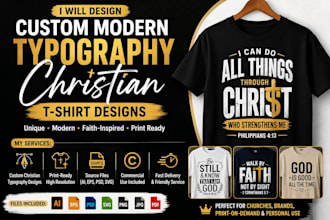 design custom modern typography christian t shirt designs