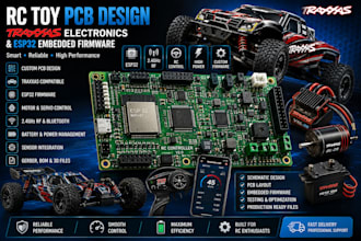design rc toy pcb, traxxas electronics and esp32, embedded firmware