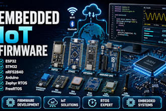 develop embedded iot firmware esp32 stm32 nrf52840 zephyr rtos arduino freertos
