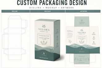 create ecommerce packaging dieline, box dieline and diecut template in artioscad