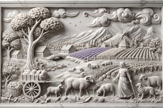 convert 2d image to 3d bas relief sculpture cnc relief coin design wood relief