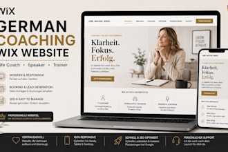 build german coaching wix website, life coach website,speaker or trainer website