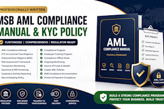 write your msb aml compliance manual and kyc policy
