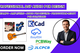 design dsp audio pcb, preamps, amplifer and audio processing circuit board