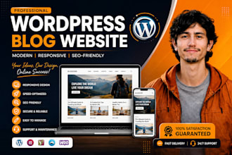 create a wordpress blog website with SEO and a blog