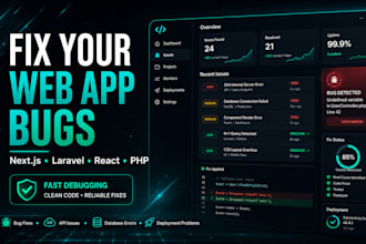 fix bugs in your nextjs or laravel web app