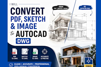 convert PDF, sketch, or image to autocad dwg