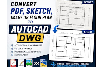 convert PDF sketch and image to autocad dwg
