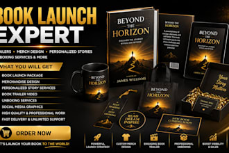 book launch package book trailer merch design unboxing content video