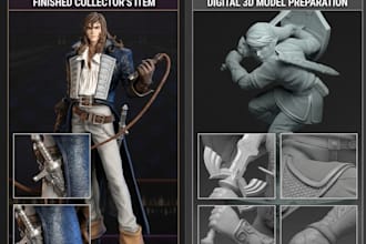 sculpt 3d model action figures articulated 3d action figure anime