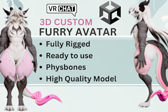 custom vrchat avatar vrc furry avatar fursona 3d model anime nsfw vr character