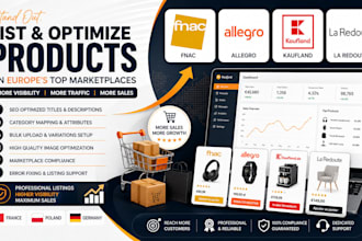 list standout your products on fnac, allegro, kaufland and la redoute for sales